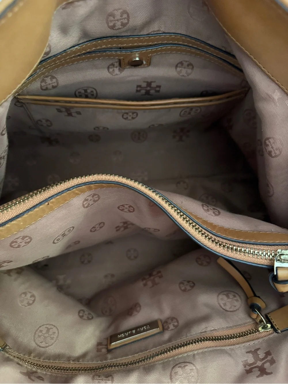 Tory Burch Tan Woven Leather Satchel with Pink & Cream Tassels - Picture 5 of 8